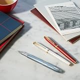 Parker IM Fountain Pen Premium Blue Grey Chrome Trim Fine Point Gift Box view 6