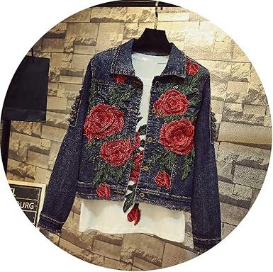 embroidered denim jacket amazon