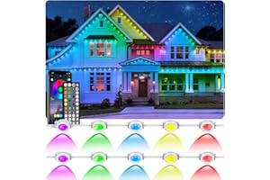 LETIANPAI 300FT Permanent Outdoor Lights,RGB Eaves Light with App Control Remote,DIY Scene Modes IP67 Waterproof Under Eave Lighting,Outdoor Lights for Decor,Garden Decor,House,Party,Holiday