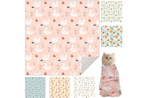 Ruiliangai Cat Grooming Wrap, Cat Wrap for Cutting Nails, Self-Adherent Fabric Wrap for Cats, Cat Burrito Wrap Anti-Scratch, Anti-Escape, Multifunctional Swaddle Wrap Pet Tool (Swan, Large)