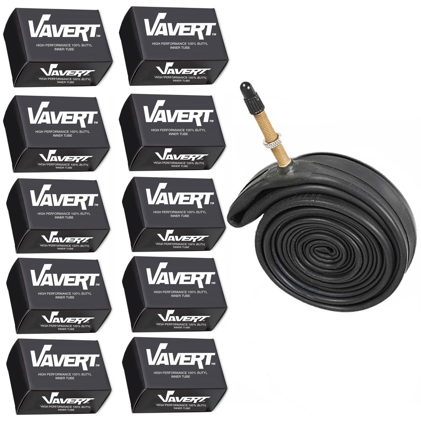 Vavert 700 x 18-25c Road Bike Inner Tubes - Presta Valve (Pack of 10)