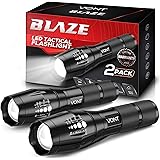 Vont 'Blaze' Tactical Flashlight (2 Pack) LED Flashlights, Extremely Bright Flash Light, High Lumen, Adjustable Beam, Water-R