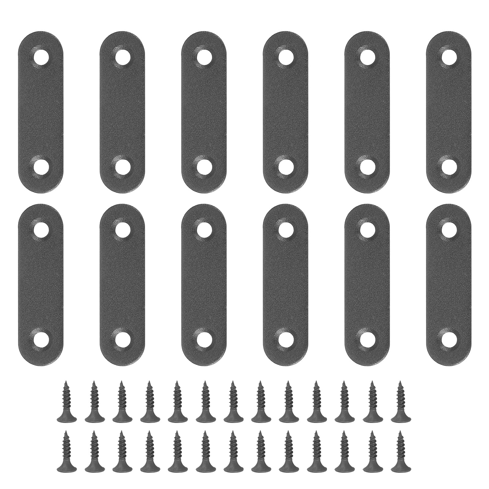 PATIKIL Stainless Steel Corner Braces 2.24 x 0.63 Inch,12 Pieces L Bracket Joint Right Angle Support Bracket L Shaped Corner Fasteners with Screws for Shelves, Black