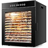 Kwasyo Double-Layer Heat Insulation Dehydrator, 12 Trays All Stainless Steel Food Dryer For Jerky, Beef, Herbs, Vegetables, F