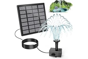 GAIZERL Solar Fountain Kits, 2024 Upgrade 1.8W Glass Panel Solar Water Pumps, Adjustable Small Solar Powered Bird Bath Fountain Pump with 9.84ft Cable, 9 Nozzles for Garden, Humingbirds, DIY Fountains