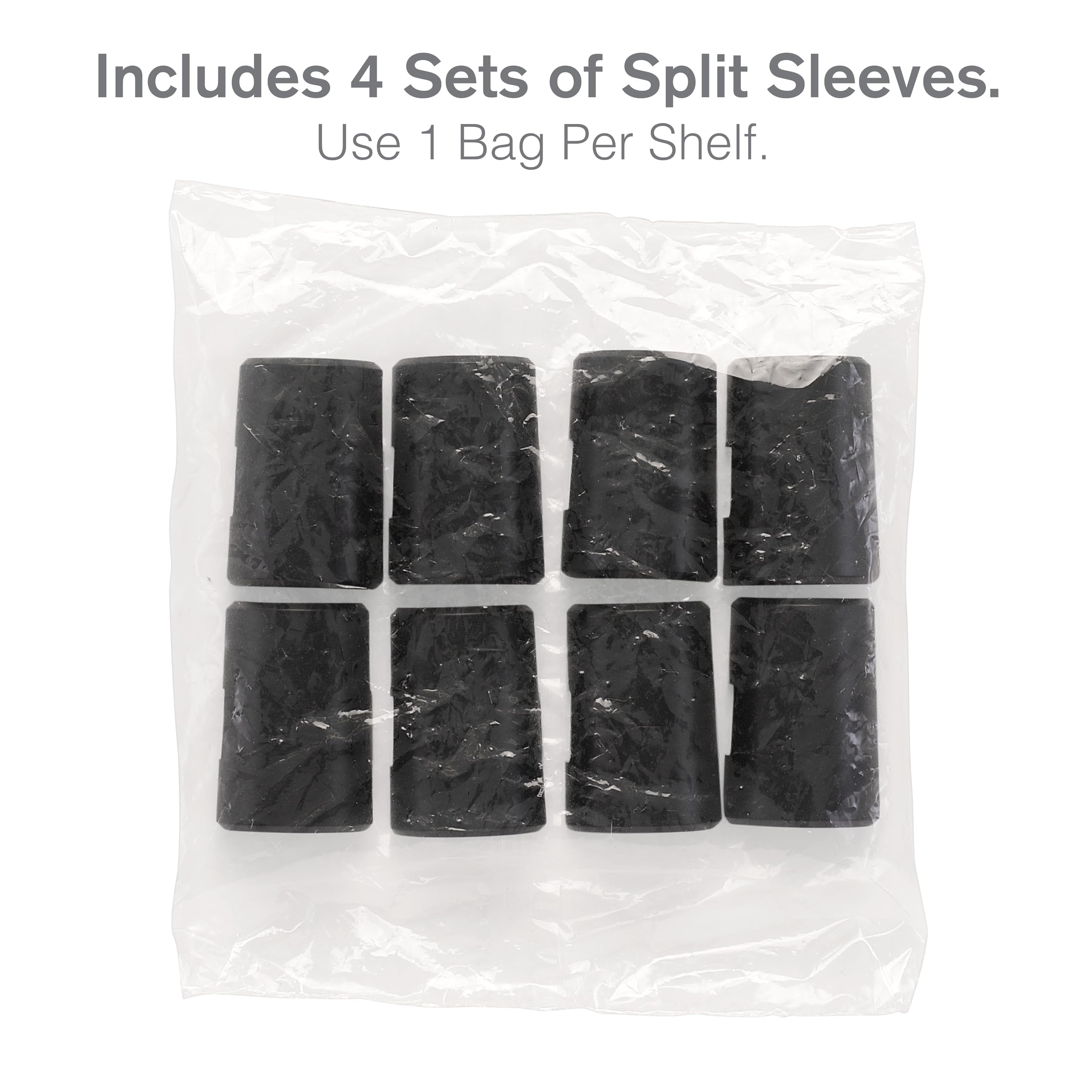 METRO 9985 Replacement Plastic Split Sleeves for Super Erecta Industrial Wire Shelving, Black, Pack of 4 METRO 9985 Replacement Plastic Split Sleeves for Super Erecta Industrial Wire Shelving, Black, Pack of 4