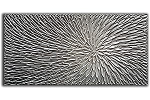 JELRINR Hand painted 3D Oil Painting On Canvas Acrylic Texture silver Abstract paintings Modern Home decor living room wall art contemporary Abstract Art 24x48inch
