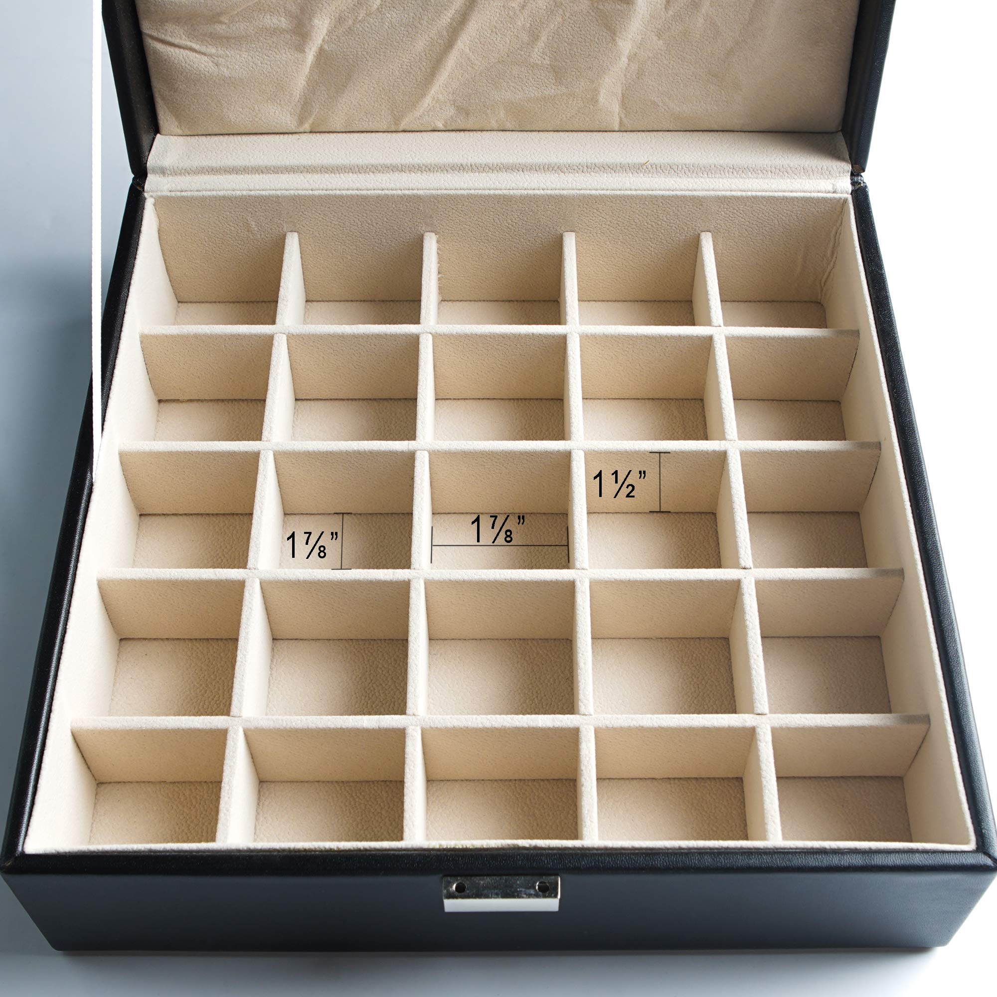 Frebeauty Earring Holder Organizer, 50 Slots Earring Organizer,2 Layer Jewelry Box for Earrings and Necklace,PU Jewelry Organizer,Jewelry Organizers and Storage(Black)