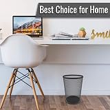 Zuvo Circular Mesh Waste Bin Lightweight Trash Can Black view 5