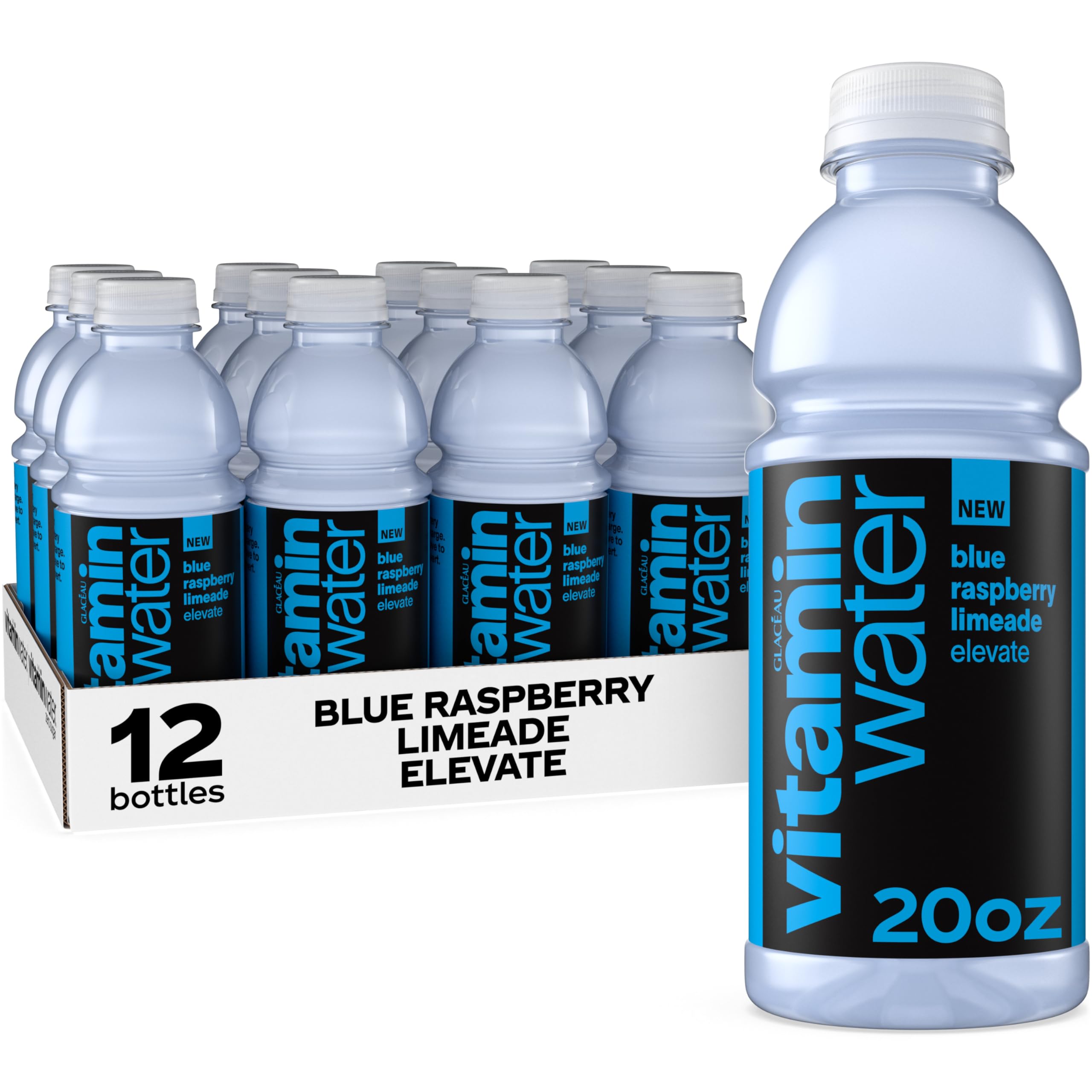 Photo 1 of ***EXP: 01/05/26*** vitaminwater Blue Raspberry Limeade Elevate Nutrient Enhanced Water Beverage 20 oz. 12 pack