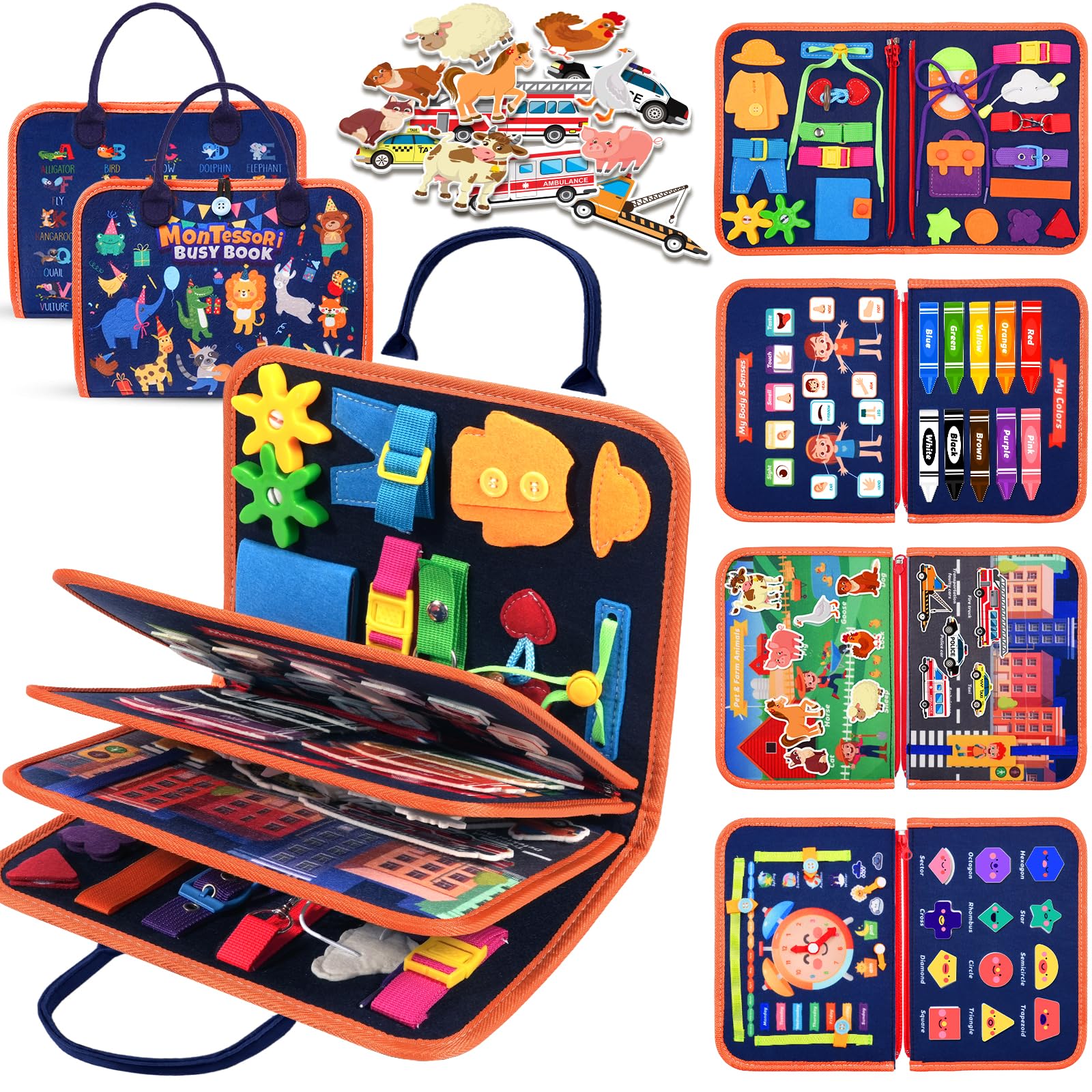 ZOOI Busy Board Montessori Toys for 1 Year Old, Busy Book for 2 3 4 Year Old, Toddler Toys Gifts for 1 2 3 Year Old Girl Boys, Easter Gifts for Kids, Easter Basket Fillers for kids