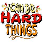 I Can Do Hard Things Sticker 4 Inch Motivational Encouragement - Waterproof Vinyl Decal for Laptop Water Bottle Car Tumbler - Durable Funny Aesthetic Long-Lasting Stickers for Adults ID44990