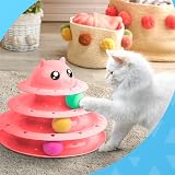 FurDreams Roller Ball Interactive Pink 3 Level Cat Toy Puzzle Tower view 7