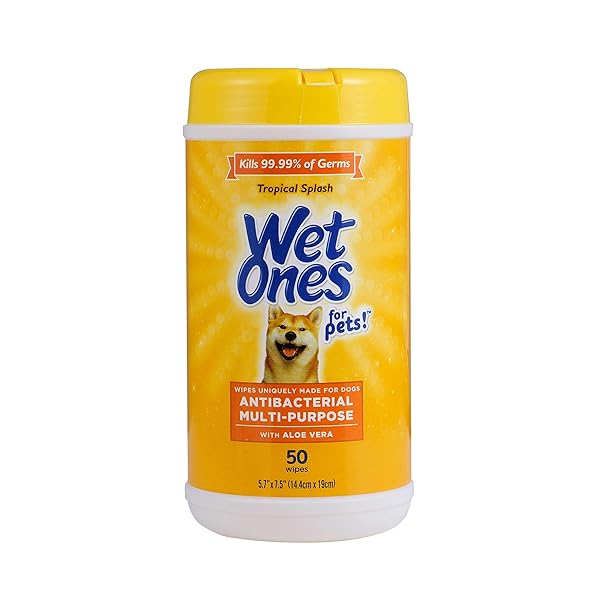 WET ONES FOR PETS ANTIBACTERIAL DOG WIPES, MULTI-PURPOSE...