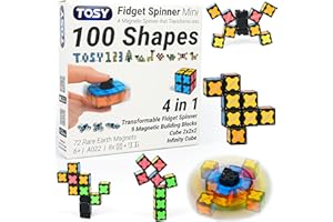 TOSY Magnet Fidget Spinner Mini - 8 Blocks, 3 in 1 Toy: Transformable Fidget Spinner, Infinity Cube, 2x2 Puzzle Cube, Easter 