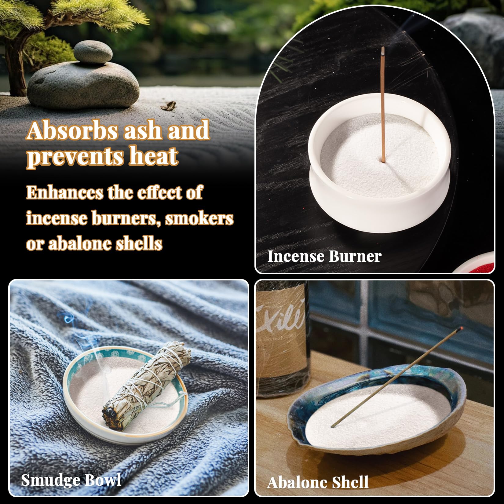 RAINFLOW 15 OZ Fine White Sand for Crafts - Quartz Zen Garden Sand Decorative for Vases Filler, Wedding Unity Ceremony, Incense Burner, Aquarium