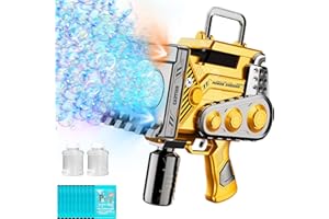 METINI Bubble Gun Automatic No Dip Soap Bazooka, Bubbles Maker Blower Machine Blaster, Electric Engineer Toys for Boys Girls Kids, Gift for Party Wedding Birthday Christmas Holiday