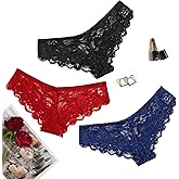 Avidlove Women Floral Lace Panties Sexy Hipster Underwear Cheeky Bikini Panties V-Shape Waistband Tangas