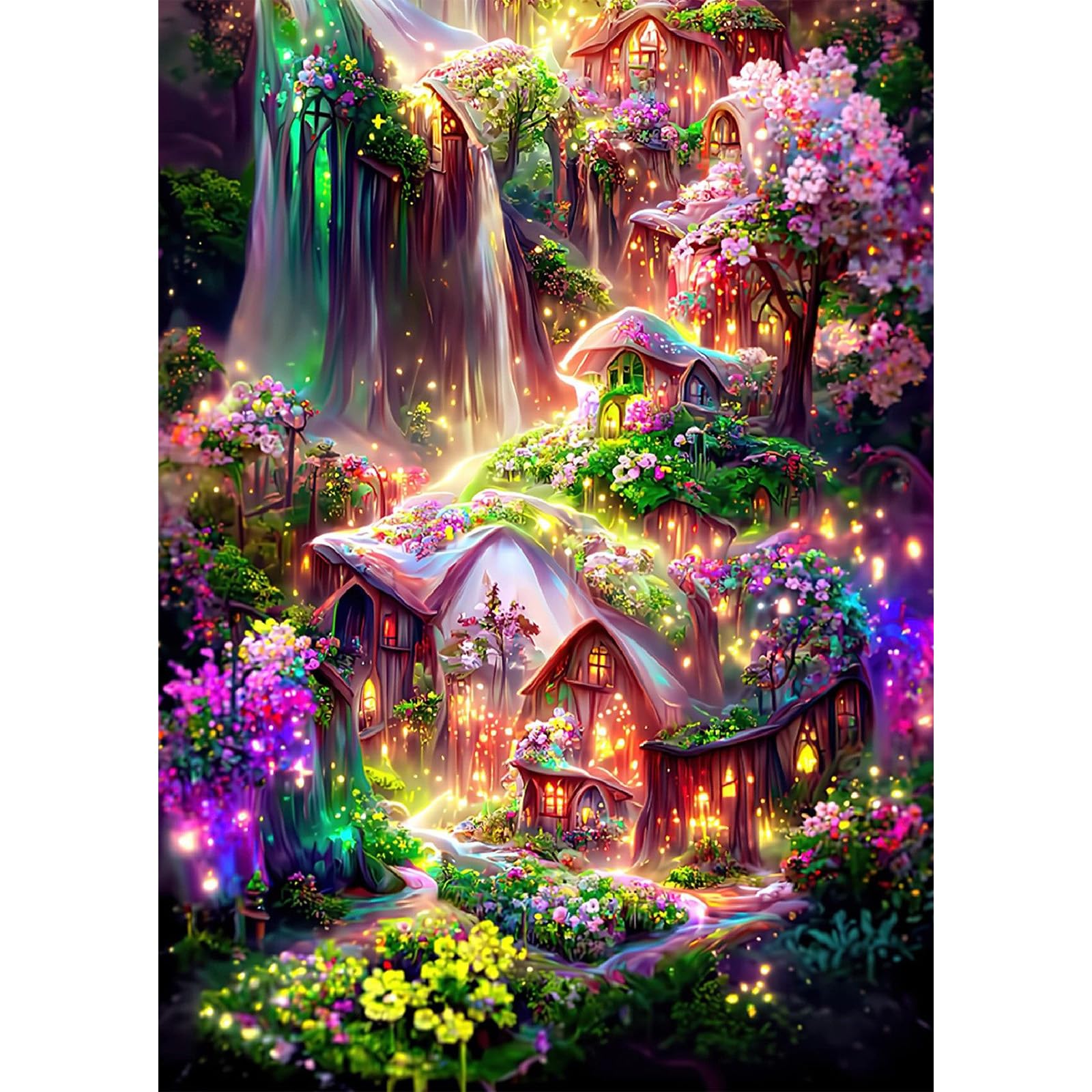 MEIYUDA Diamond Painting Adult Diamond Pictures Fantasy Forest, 5D DIY Diamond Painting Pictures Diamond Set Landscape, Craft Set Adults Children Painting Embroidery for Home Wall Decor 30 x 40 cm