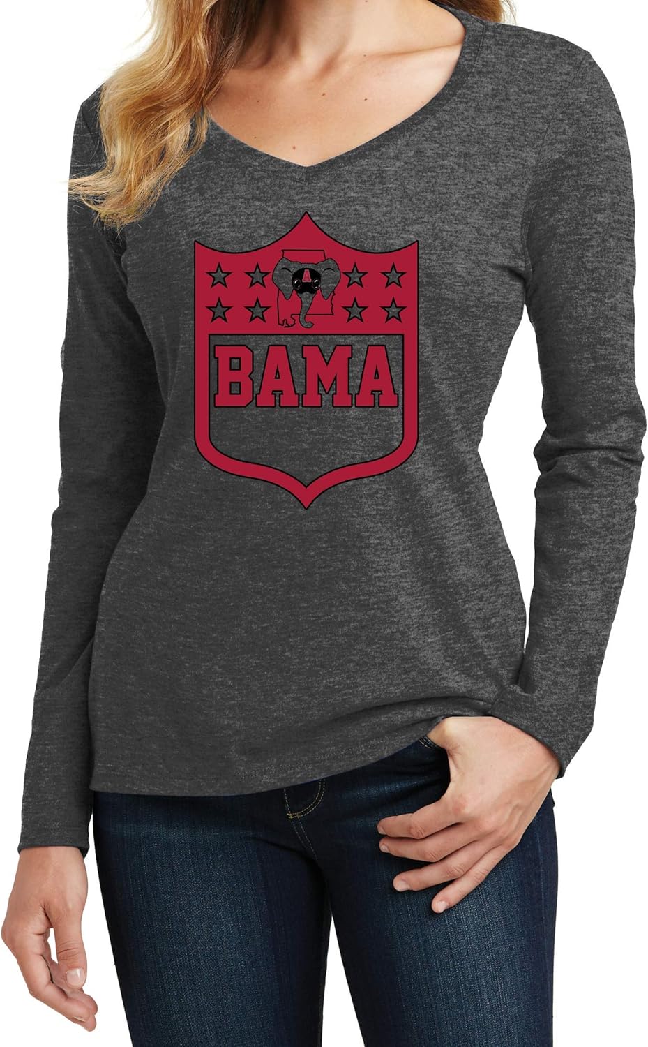America's Finest Apparel Alabama Shield - Women's Long Sleeve
