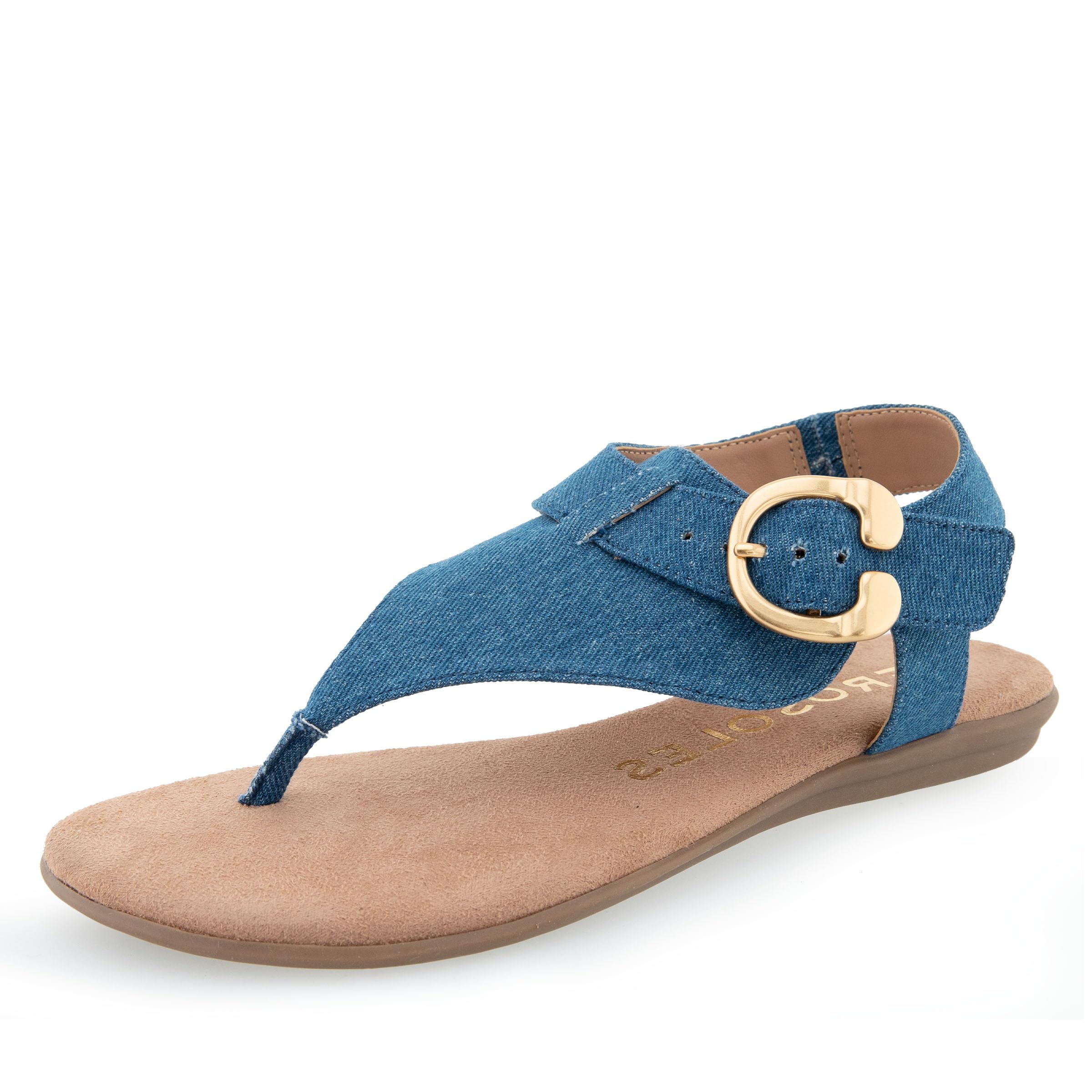 Aerosoles Women’s ISA Flat Sandal, Medium Blue Denim, 6.5