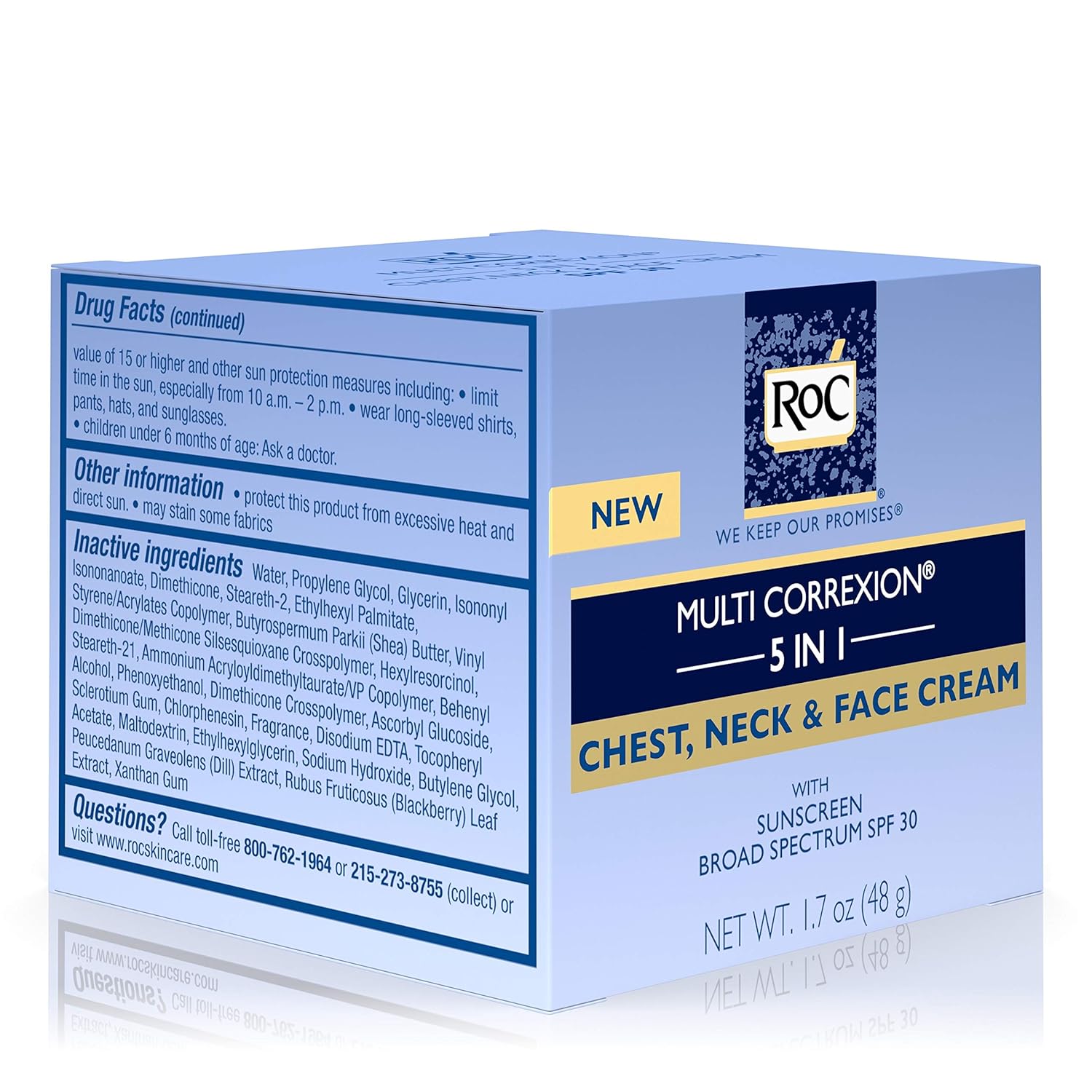 Roc Multi Correxion 5 in 1 Chest, Neck & Face Cream with SPF 30, Hexyl-R Complex & Vitamin E, 1.7 Ounces: Beauty