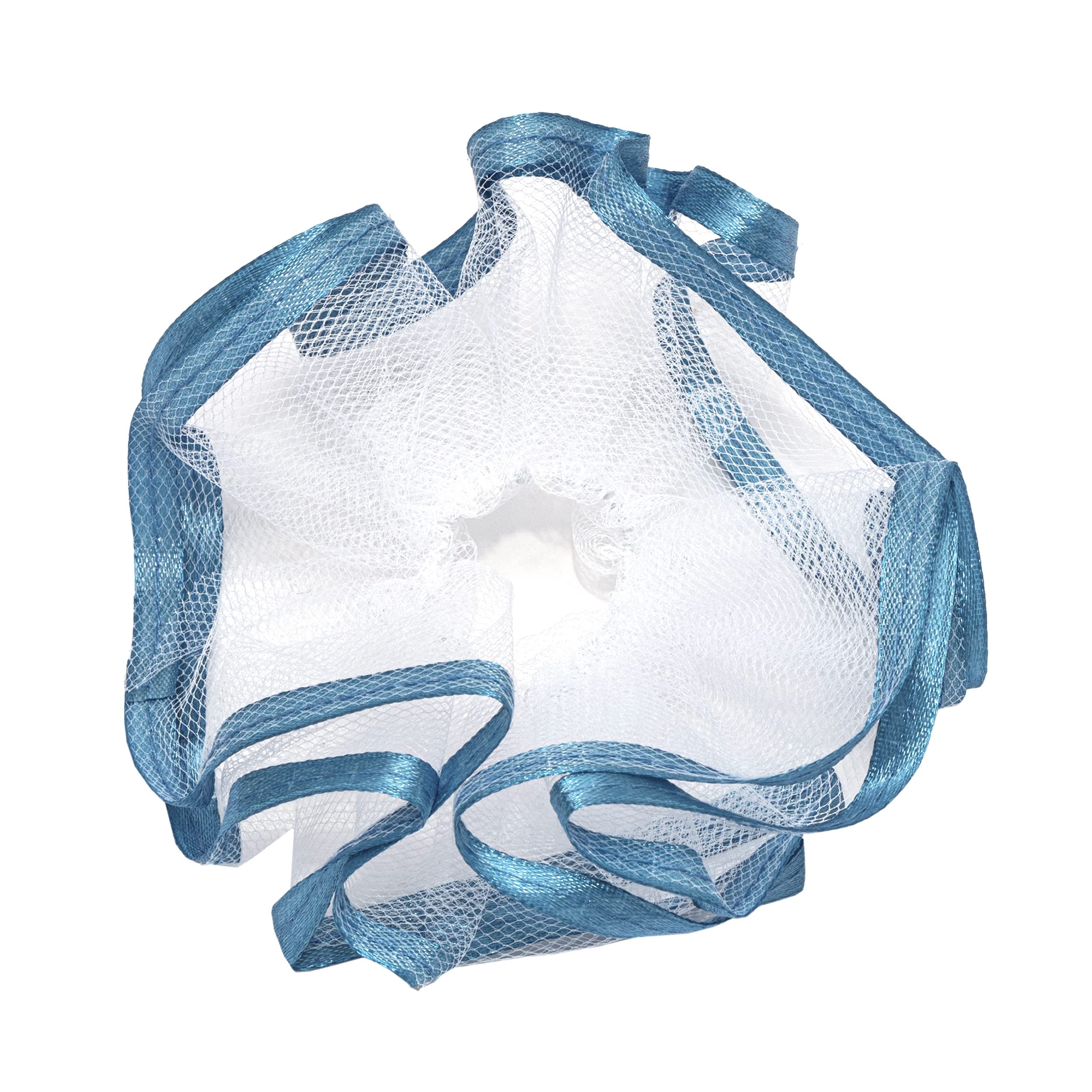 NKlaus 14425 Christening Candle Cuff Communion Tulle Drip Protection 12 x 9 cm Blue Satin Ribbon