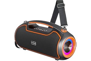 Portable Bluetooth Speakers Wireless, 200W Peak Loud Sound/Deep Bass for Party, IP65 Waterproof Outdoor Speaker w/ 2*Subwoofe