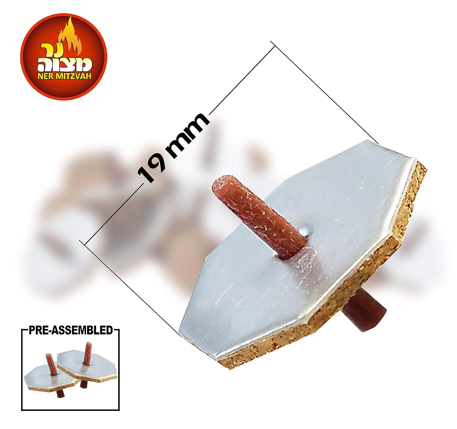  Shaped Octagon Wicks Floating PreAssembled Mitzvah Ner 50 Cups Oil