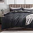Bedsure Cotton Duvet Cover Queen - 100% Cotton Waffle Weave Charcoal Duvet Cover Queen Size, GentleSoft™ and Breathable Bedding Set for All Season, 3 Pieces, 90"x90"