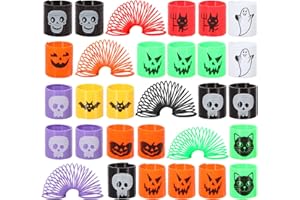 Mchochy 36PCS Halloween Coil Springs for Kids - Assorted Halloween Theme Pattern and Colors, Halloween Toys Party Favors Halloween Treat Bags Gifts
