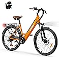 ACTBEST Core Electric Bike for Adults - 468Wh Removable Battery, 26 inch Step Thru Electric Bicycle, Peak 750W Brushless Motor Cityrun Ebike, with 7 Speed, Up to 50 Miles, E-Bikes