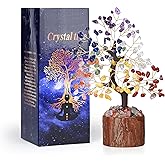 LAIDANLA 7 Chakra Crystal Tree of Life Positive Energy Good Luck Birthday Gifts Money Feng Shui Reiki Meditation Crystals Natural Stones Trees Home Office Desk Decor Spiritual Gifts for Women Men