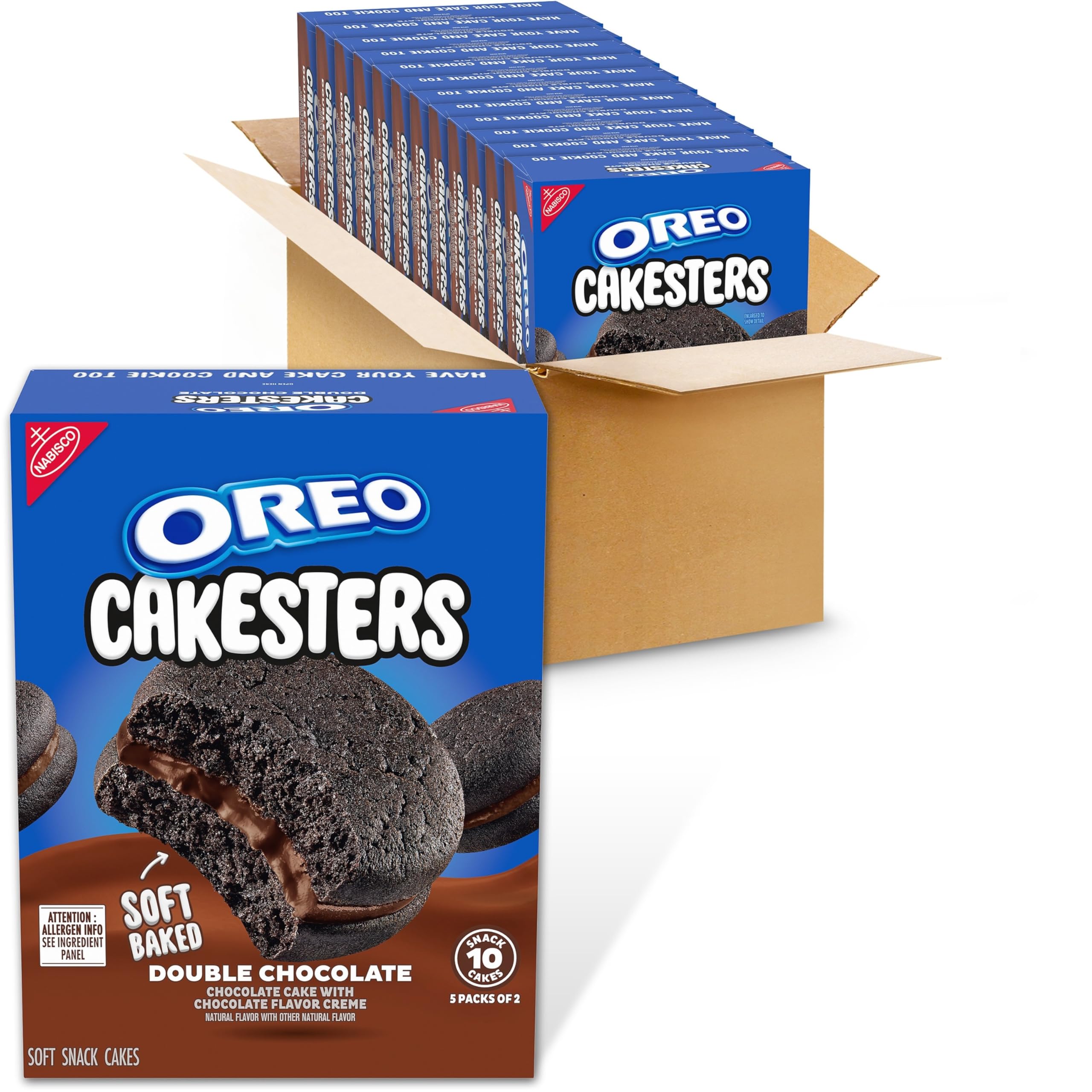 Snack Cake Box OREO Cakesters Double Chocolate Soft Snack Cakes, 12-5 Count Boxes (60 ...