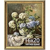 ASTRDECOR 16x20 Picture Frame, Ornate Vintage Gold Photo Frames with HD Glass for Wall Hanging & Tabletop Display, 16 x 20 Antique Photo Frame with Distressed Rust-Like Finish, Retro Home Decor