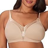 Playtex Women's Wireless Bra, 18 Hour Plus-Size T-Shirt Bras Available, Smoothing, Full Coverage, 4803, Single or 2-Pack