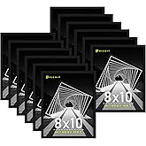 Picrit 8x10 Picture Frame Set of 12, Black Wood Grain Gallery Wall Frames | Fits 8x10 Photos, Art Prints &amp; Family Pictures, Clear Front Cover, Horizontal or Vertical Wall Mounting, Tabletop Display