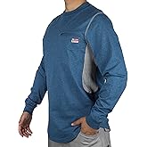 BOCOMAL FR Shirts for Summer Breathable Vented Design 6oz Heather Jersey Flame Resistant Long Sleeve Crew T Shirt