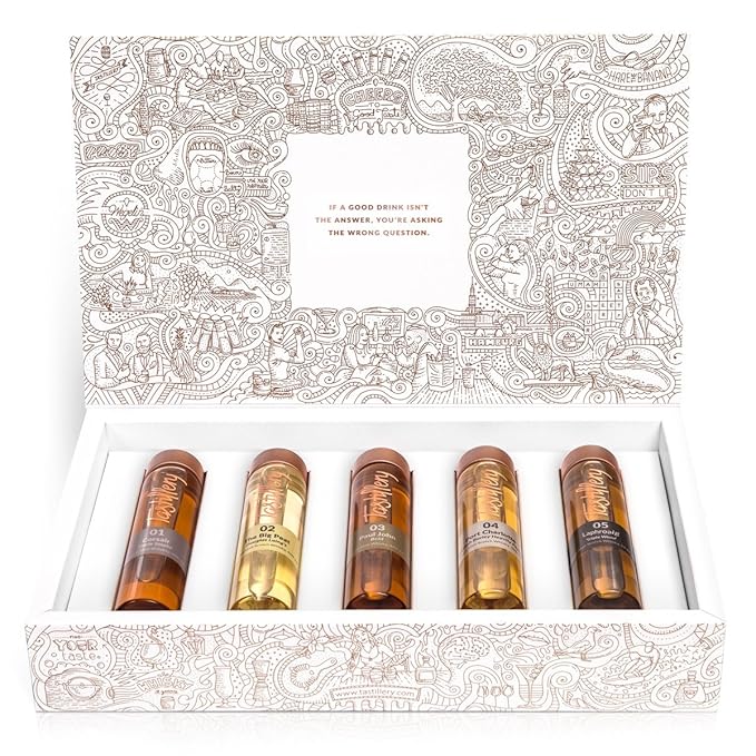 Tastillery Whisky Tasting Probier Set “Smoking Guns” in Geschenkbox (5 x 50ml) | Das perfekte Geschenk für Whiskyliebhaber