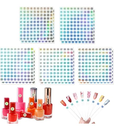 2000-Piece Reflective Number Stickers (1-1000) - 10mm Waterproof Round Labels For Marking