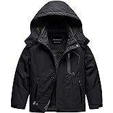 CREATMO US Boy's Waterproof Ski Jacket Warm Winter Snow Coat Windproof Snowboarding Rain Jacket