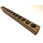Mexican Imports Sugarmold Wooden Candleholder-Mold Only-12 Hole-Natural