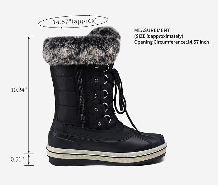VEPOSE Womens Waterproof Boots 970 Black