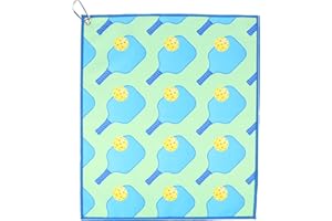 MILLIE ROSE DESIGNS Millie Rose Pickleball Towels in Fashionable Prints - Cute 15x17 inch Microfiber & Cotton Athletic Towels with Carabiner Clip - Pickleball Accessories, Pickleball Gifts (Pickleball Party)