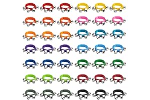 YoleShy Jingle Bells Ankle Band, Wrist Bells Band Instrument - Percussion Musical Rhythm Toys (6/10/14 Colors) (42 PCS - 14 Color)