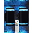rosykite Mi.Light RF Remote Control RGB Colour Changing Lighting LED Double Up and Down Outdoor Wall Light 12W 1200LM,White Temperature 2700k- 6500k RGB+CCT Exterior Wall Lighting (2 Pack)