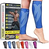 BLITZU Calf Compression Sleeve for Men & Women Footless Compression Socks Support Runners Leg Sleeve Shin Splints Pain Relief