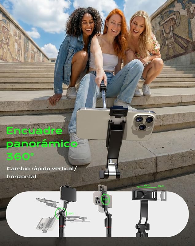 Palo Selfie y Trípode para Móvil, 170cm Tripe Telemovel Portátil con Mando a Distancia, Compatible con iPhone/Android