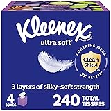 Kleenex Ultra Soft Facial Tissues, 4 Cube Boxes, 60