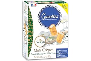 Gavottes French Boursin Cheese Filled Mini Crispy Crepes | Crepe Crackers with Boursin Garlic & Herb Cheese Filling | Gavottes Ready to Eat Crispy Crepes Snack From France (1 Pack of 2.12oz/60g)